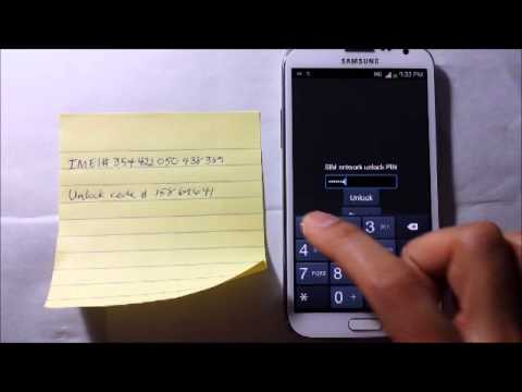 Samsung Galaxy Note 2 Sim Unlock Code Free